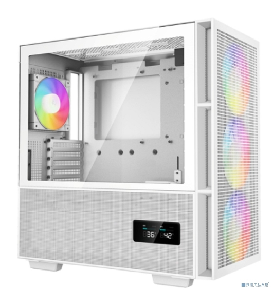 Компьютерный корпус Deepcool CH560 WH без БП, боковое окно (закаленное стекло)