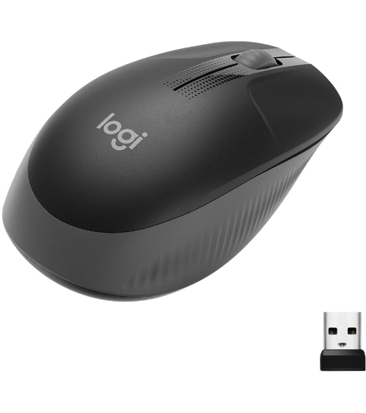 Мышь беспроводная Logitech M190 черный, 1000 dpi, радиоканал, USB, кнопки - 3