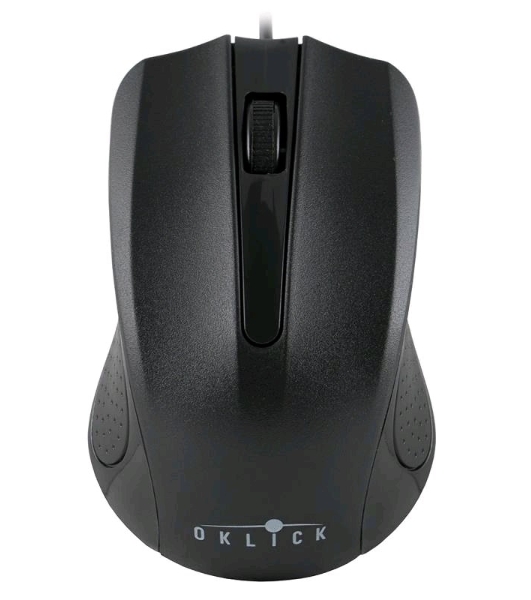 Мышь проводная Oklick 225M черный, 1200 dpi, USB, кнопки - 3