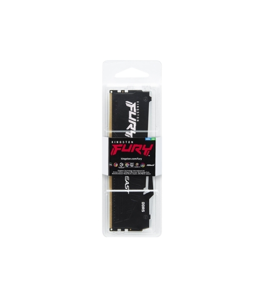 Оперативная память Kingston Fury Beast, DDR5, 32GB (1x32GB), 5600MHz, CL40, DIMM, с радиатором, RGB, черный