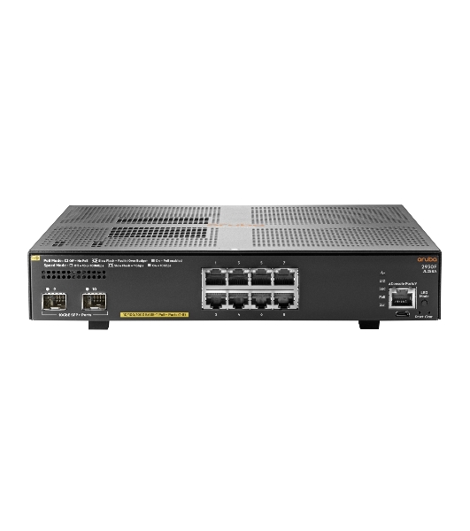 Коммутатор HPE Aruba 2930F 8G PoE+ 2SFP+, 8×1 Гбит/с PoE+ + 2×10 Гбит/с SFP+, управляемый
