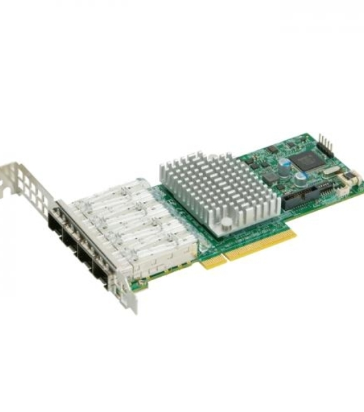 Плата коммуникационная SuperMicro 4-port 10Gbe Standard LP with SFP+, Intel XL710-AM1