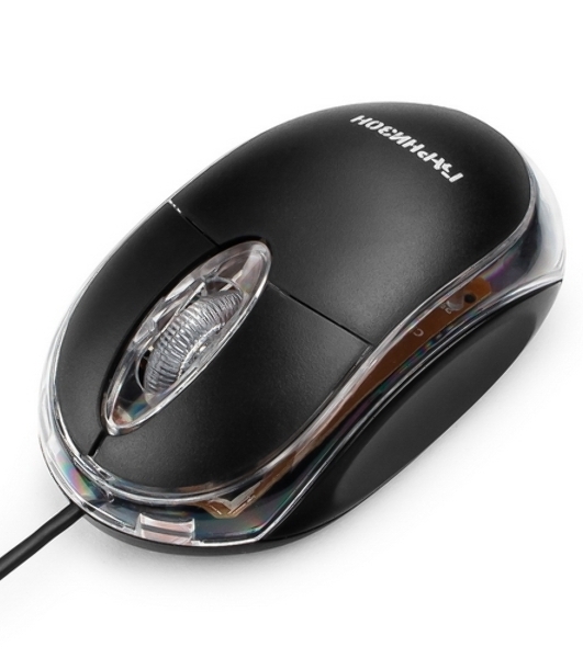 Мышь проводная Гарнизон GM-100 черный, 1000 dpi, USB, кнопки - 3