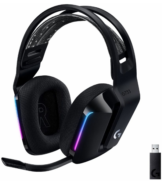 Гарнитура Logitech G733 чёрный, беспроводная, 2.4 ГГц, до 29 ч, LIGHTSYNC RGB