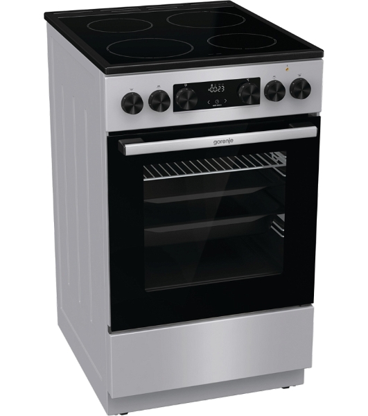Плита электрическая Gorenje GEC5C41SG серый, конфорок 4 электрических, духовка 70 л, 50 см x 85 см x 59.4 см (без крышки)
