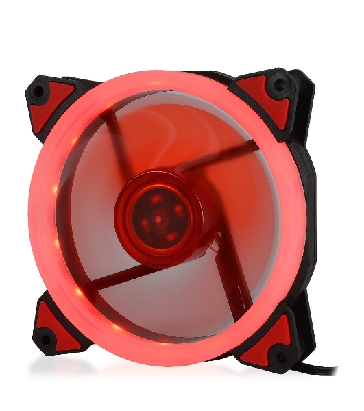 Вентилятор для корпуса Crown CMCF-12025S-1230 черный/красный, 120 мм, 1650 об/мин, 23 дБ, 3 pin