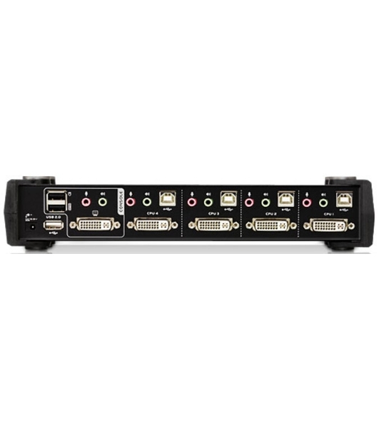 Переключатель KVM ATEN CS1784A-AT-G KVM+Audio+USB 2.0, 1 user USB+DVI => 4 cpu USB+DVI, со шнурами USB 4х1.8м., 2560x1600 60Hz DVI-D Dual Link/2048x