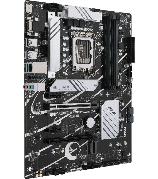 Материнская плата ASUS PRIME B760-PLUS D4, LGA 1700, Intel B760, 4xDDR4, 4xSATA, 3xM.2, 1xPCIe 4.0 x4, 1xPCIe 5.0 x16, 1xHDMI, 1xDP, 1xVGA, 1x 2.5Gb LAN, 1xUSB 3.2 Gen 2, 2xUSB-A 3.2 Gen 2, 3x3.5 мм, 7.1, ATX