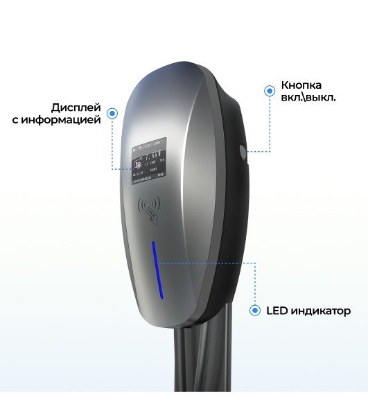 Зарядная станция для электромобиля S'OK 22кв WIFI APP RFID Разъем