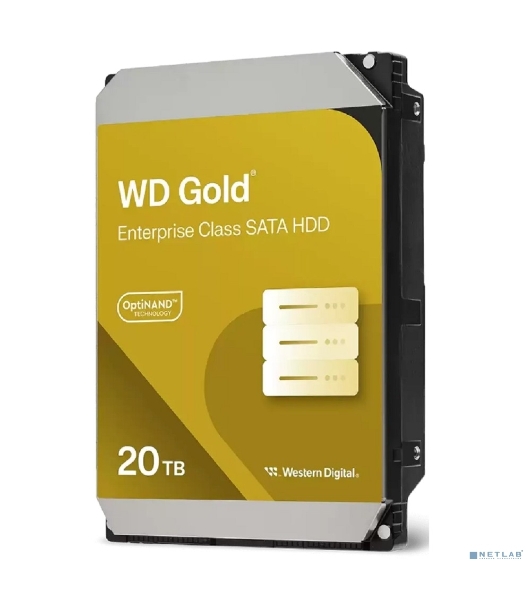 Жесткий диск Western Digital 3.5'; 20Tb WD202KRYZ Gold SATA3, Cache 291MB, 7200 rpm