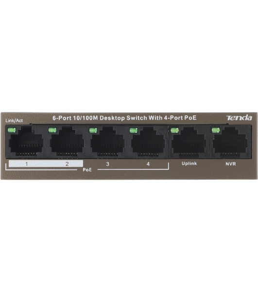 Коммутатор Tenda TEF1106P-4-63W 6PORT 100M 4POE