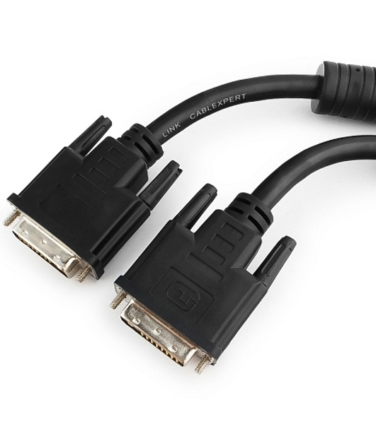 Кабель DVI-D dual link Gembird/Cablexpert, 25M/25M, 1.8м, черный, экран, феррит.кольца, пакет