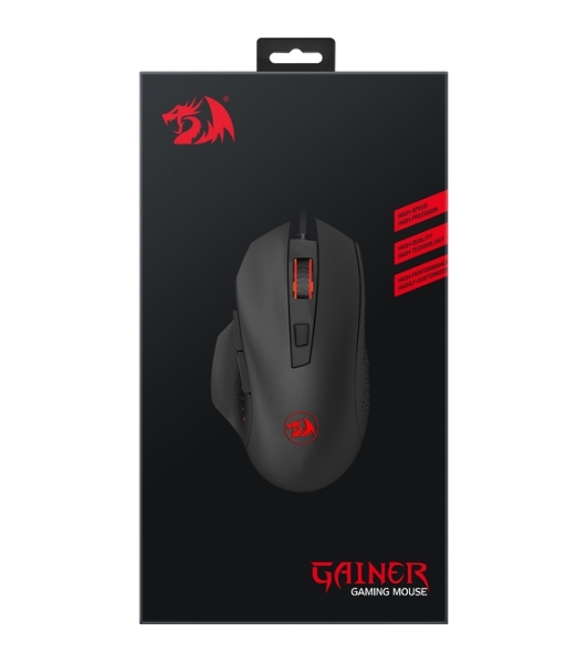 Мышь проводная Redragon Gainer черный, 3200 dpi, USB, кнопки - 6