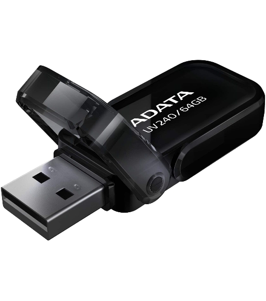 Флешка USB ADATA UV240 (AUV240-64G-RBK), 64Gb, USB 2.0, R/W 15/5, черный