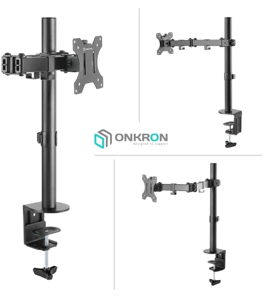 Кронштейн ONKRON D121E для монитора 13'-32' настольный, черный