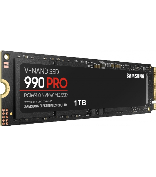 Накопитель SSD Samsung 990 PRO, 1000Gb, PCIe 4.0 x4, M.2 2280, NVMe, R/W 7450/6900