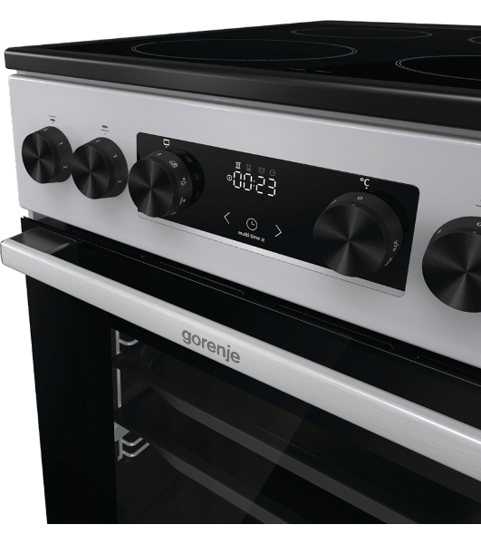 Плита электрическая Gorenje GEC5C41SG серый, конфорок 4 электрических, духовка 70 л, 50 см x 85 см x 59.4 см (без крышки)