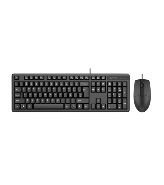 Комплект клавиатура+мышь A4Tech KK-3330S проводной, USB, 1200 DPI, чёрный