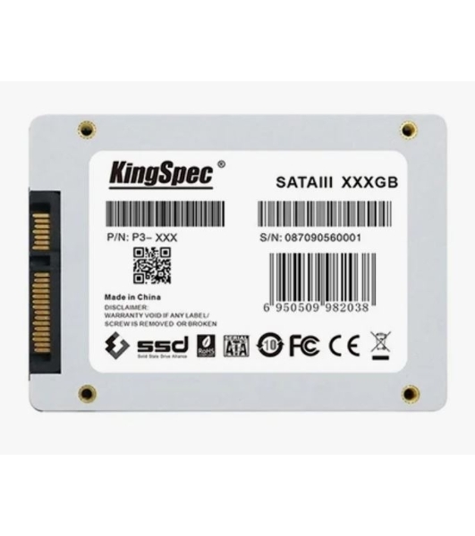 Накопитель SSD KingSpec P3-256, 256Gb, SATA, 2.5', R/W 570/500