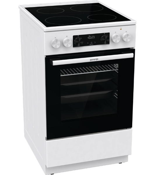 Плита электрическая Gorenje GEC5C42WG белый, конфорок 4 электрических, духовка 70 л, 50 см x 85 см x 59.4 см (без крышки)