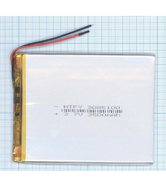 Аккумулятор Li-Pol (батарея) 3x85x100мм 2pin 3.7V/3500mAh