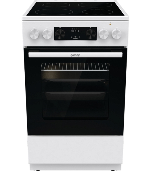 Плита электрическая Gorenje GEC5C42WG белый, конфорок 4 электрических, духовка 70 л, 50 см x 85 см x 59.4 см (без крышки)