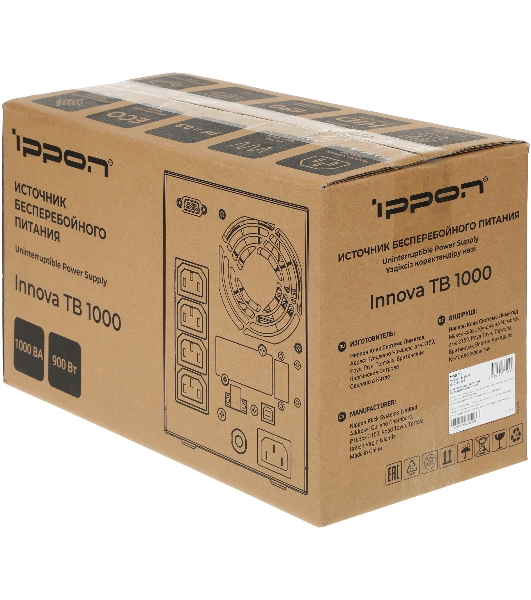 Источник бесперебойного питания Ippon Innova Tb 1000 900Вт 1000ВА черный