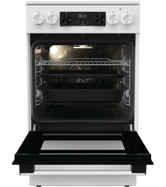 Плита электрическая Gorenje GEC5C42WG белый, конфорок 4 электрических, духовка 70 л, 50 см x 85 см x 59.4 см (без крышки)