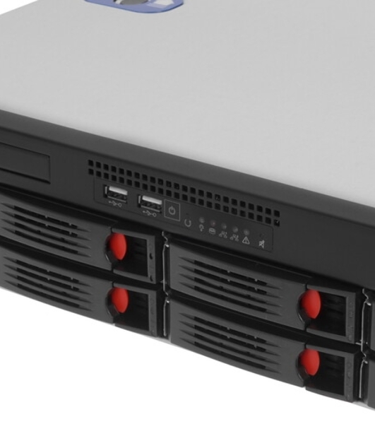 Серверный корпус ExeGate Pro 2U550-HS08 RM 19', высота 2U, глубина 550, БП 1U-500ADS, 8xHotSwap, USB