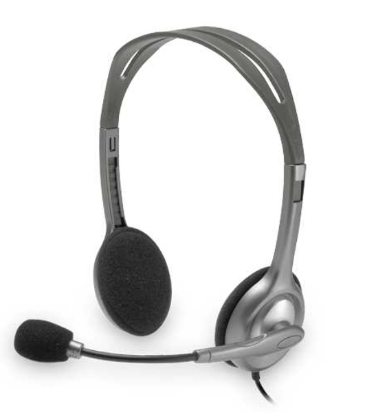 Гарнитура Logitech H110 серебристый, проводная, 3.5 мм