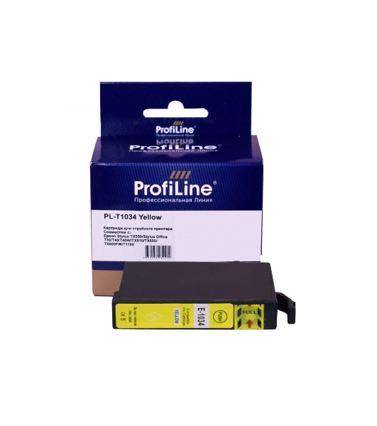 Картридж струйный ProfiLine PL-T1034 для принтеров Epson Stylus TX550/Stylus Office T30/T40/T40W/TX510/TX600/TX600FW/T1100 с чернилами Yellow 11,1 мл