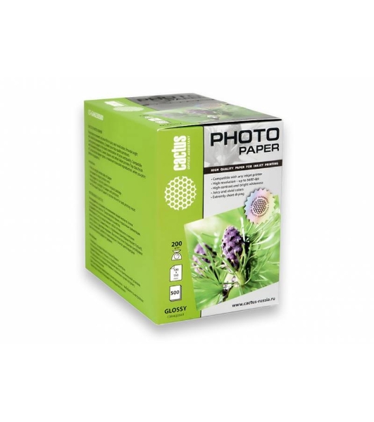 Фотобумага Cactus CS-GA6200500 глянцевая A6 200 г/м2 500 листов.