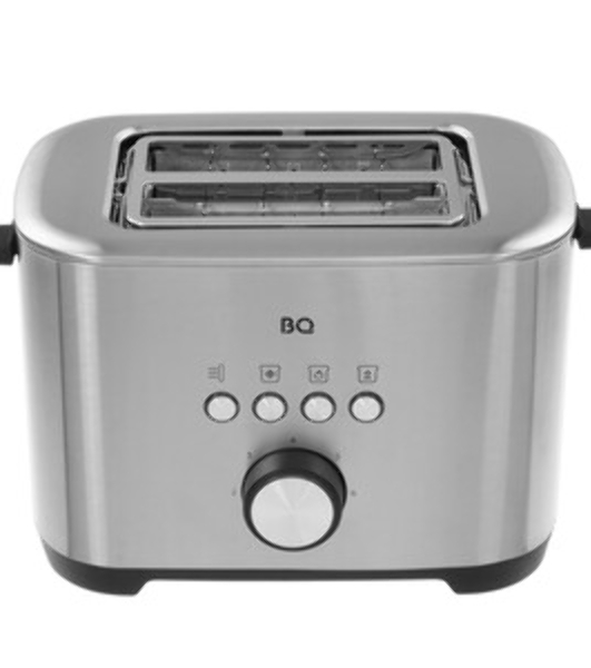 Тостер BQ T1010 чёрный/нержавеющая сталь, 800 Вт, 2 слота
