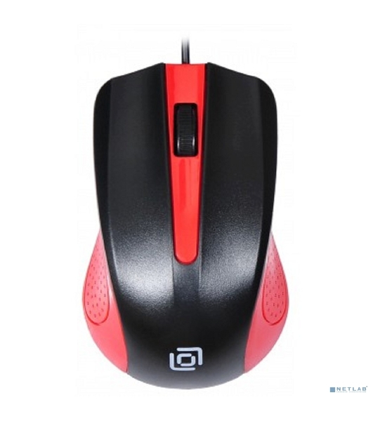 Мышь проводная Oklick 225M черный/красный, 1200 dpi, USB, кнопки - 3