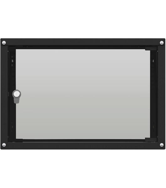 Шкаф коммутационный NTSS Lime (NTSS-WL6U5560GS-BL) настенный 6U 550x600 мм пер. дв. стекл несъемн. бок. пан. 30 кг черный 520 мм 12 кг 110 град. 500 мм IP20
