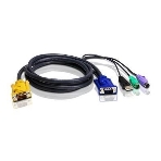 Шнур, мон., клав.+мышь USB, SPHD=)HD DB15+USB A-Тип+2x6MINI-DIN, Male-4xMale, 8+8 проводов, опрессованный, 1.8 метр., черный, (с поддерKой KVM PS/2) USB-PS/2 HYBRID CABLE. 1.8M, фото 1