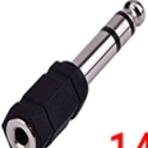 Переходник miniJack 3,5 мм - на Jack 6,3 мм, фото 1