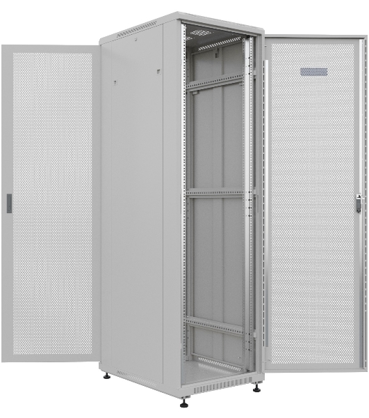 Шкаф серверный NTSS Премиум (NTSS-R42U6080PD/PD) напольный 42U 600x800мм пер.дв.перфор. задн.дв.перфор. 900кг серый IP20 сталь