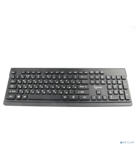 Комплект клавиатура+мышь беспроводные Gembird KBS-7200, черный, 2.4ГГц/10м, 1600 DPI, мини-приемник- USB