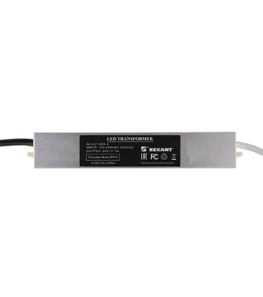 Источник питания Rexant тонкий 220 V AC/24 V DC 1 А 24 W с проводами, влагозащищенный (IP67)