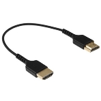 Кабель HDMI Wize WAVC-HDMIUS-0.2M 0.2 м, v.2.0, 19M/19M, 4K/60 Hz 4:4:4, 36 AWG, HDCP 2.2,ультратонкий, позол.разъемы, черный, пакет, фото3