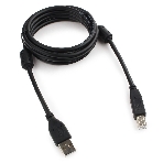 Кабель USB2.0 Pro Cablexpert CCF2-USB2-AMBM-6, AM/BM, 1.8м, экран, 2феррит.кольца, черный, пакет, фото 1
