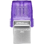 Флешка USB Kingston DataTraveler microDuo 3C (DTDUO3CG3/256GB), 256Gb, USB 3.2 Gen 1/Type-C, R/W 200/15, фиолетовый, фото10
