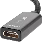 Кабель-переходник DP --> HDMI-F 0.2m, серый металлик, оплетка, 4K@60Hz, Telecom (TA560), фото17