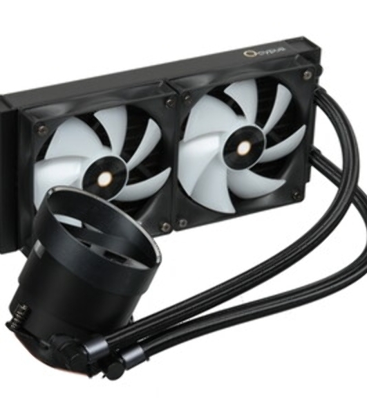 Система охлаждения Ocypus Sigma L24 BK ARGB, 240мм, LCD Pump 2.4', 2x120мм ARGB fans, LGA115X/1200/1700/18XX, AM4/AM5