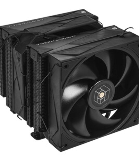 Кулер для процессора Thermalright Royal Pretor 130 (4-pin PWM, 158мм, Ni/Cu, 6x6мм, 1x120+1x130мм, 80.45CFM/81.88CFM, 29.4dBA/28.3dBA, 2150PM/1750RPM, S: 1200, 1700, 1851, 2011, 2066, 115X, AM4, AM5, silver, black)