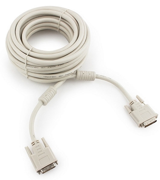 Кабель DVI-D dual link Gembird/Cablexpert CC-DVI2-10M, 25M/25M, 10м, экран, феррит.кольца, пакет