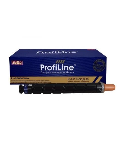 Картридж ProfiLine PL-C-EXV34 для принтеров Canon imageRUNNER Advance C2020/C2020i/C2020L/C2025/C2025i/C2030i/C2030L/C2220i/C2220L/C2225/C2225i/C2230/C2230i Yellow 19000 копий