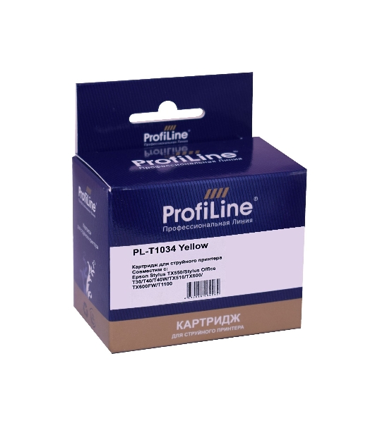 Картридж струйный ProfiLine PL-T1034 для принтеров Epson Stylus TX550/Stylus Office T30/T40/T40W/TX510/TX600/TX600FW/T1100 с чернилами Yellow 11,1 мл