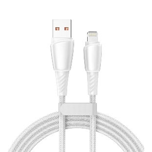 Кабель Rexant USB-A - Lightning для Apple, 2,4А, 1м, в белой нейлоновой оплетке